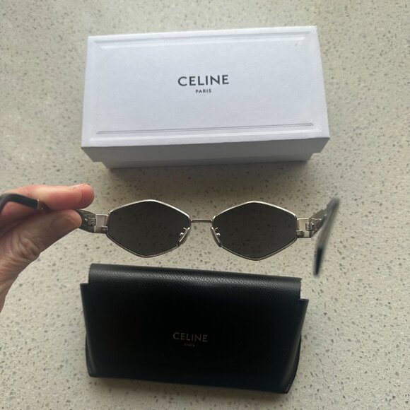 Celine Triomphe Round Metal & Acetate Sunglasses - Picture 2 of 9